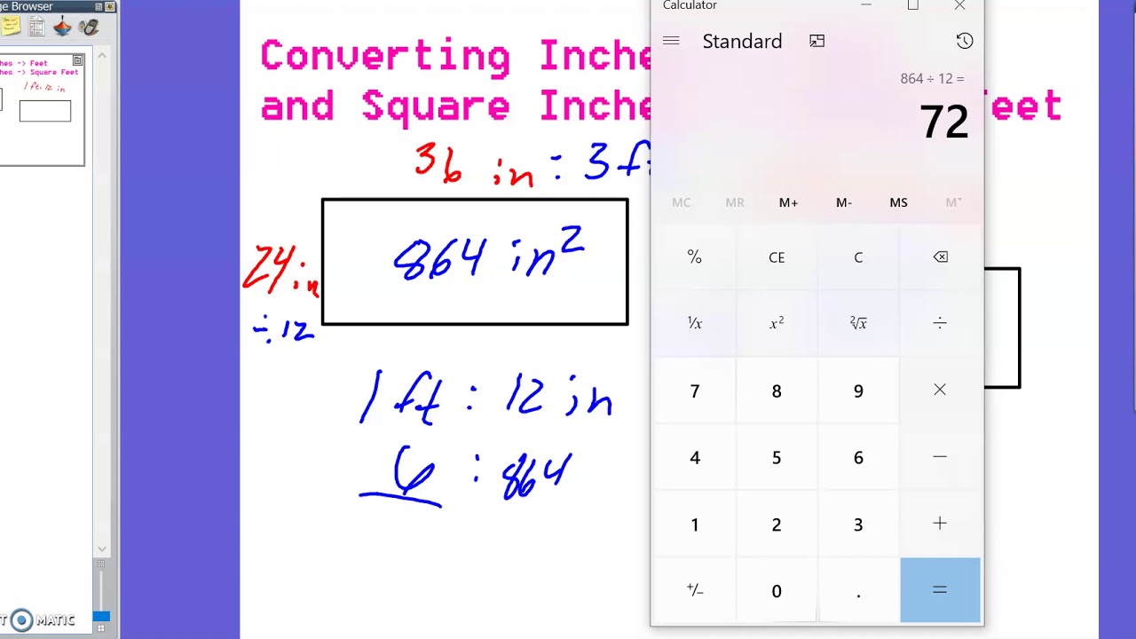 converting-square-inches-to-square-feet-tough-youtube