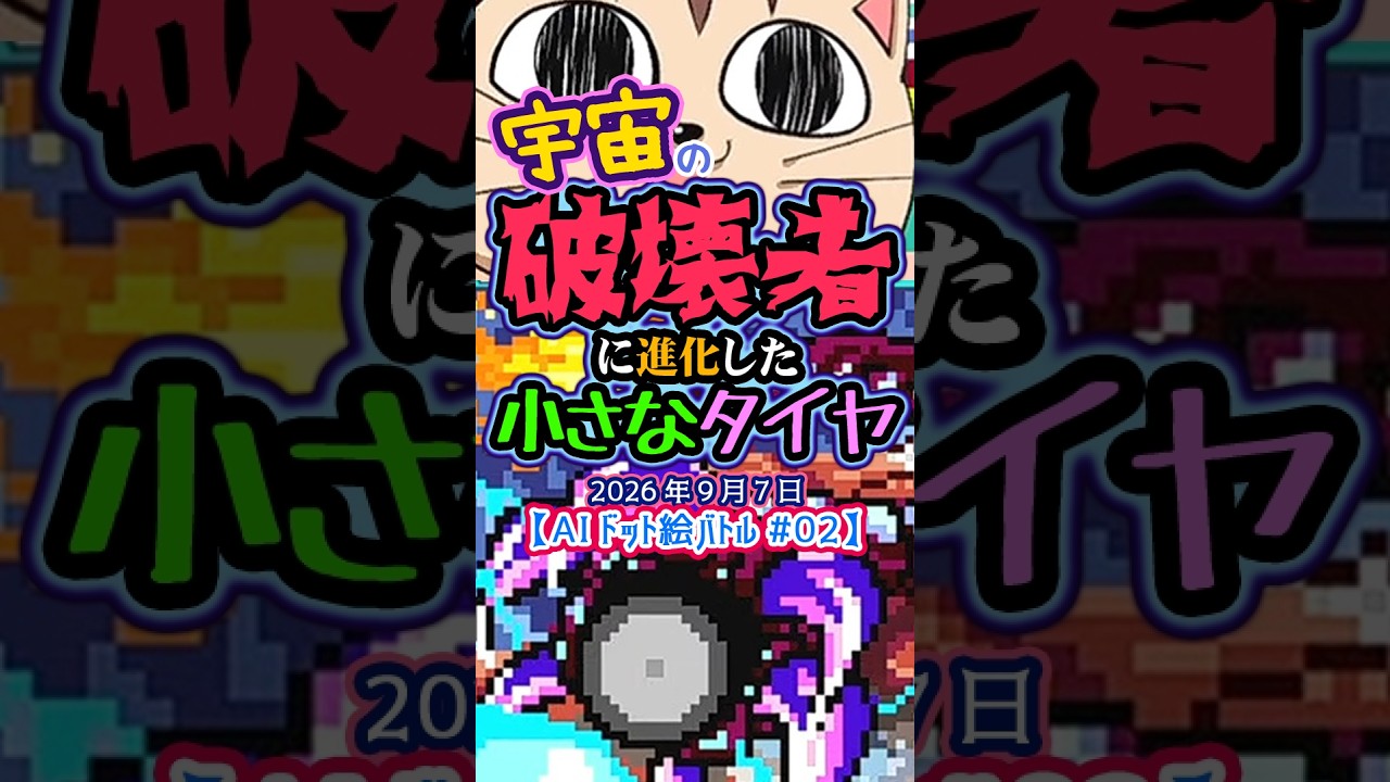 小さなタイヤ、宇宙の破壊者に進化してしまう【#AIドット絵バトル】 #ゲーム実況 #vtuber