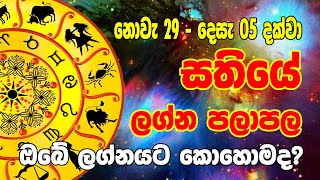 Sathiye Lagna Palapala 29th November to 05th December 2020 | Weekly Horoscope | Horoscope Srilanka