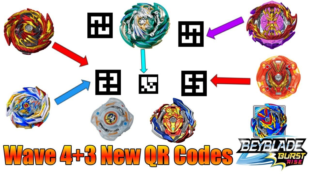 Wave 4 new qr codes beyblade burst rise app! 