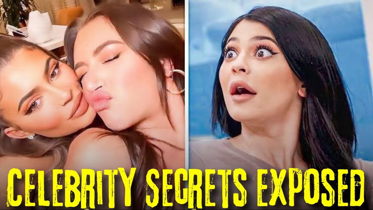 A YouTube video thumbnail featuring a bold, eye-catching title about celebrity secrets