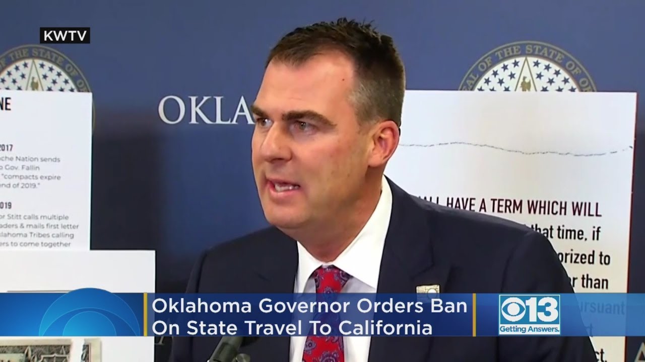 oklahoma travel ban to california