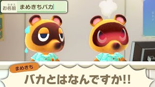 まめきちへの暴言を名前にしたら怒られて無人島行けない説【あつ森 / あつまれどうぶつの森】「小ネタ検証」