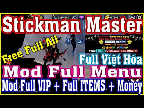 Stickman Master Hack - 《MobileGame》Stickman Mas.ter VH -Mod Full Menu -Full VIP + Money + ITEMS + Lever +Free Shopping #734