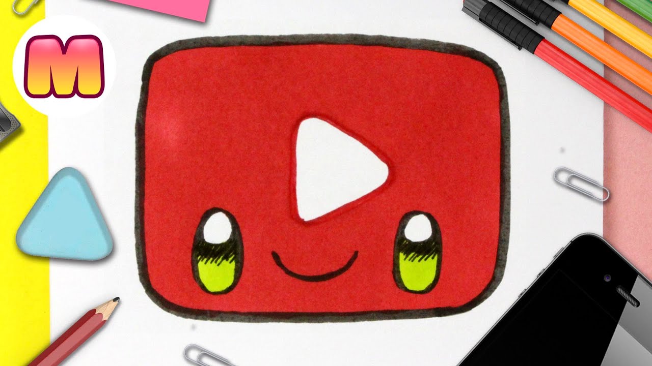 COMO DIBUJAR LOGO DE YOUTUBE KAWAII ❤️ Dibujos faciles kawaii ❤️ Aprende a  dibujar con Jape - thptnganamst.edu.vn