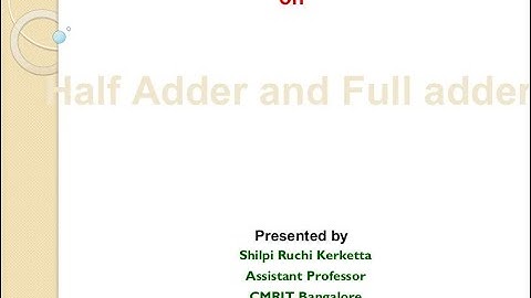 VTU Basic Electronics and Communication 21ELN1424  Lecture 4 Half/Full Adder