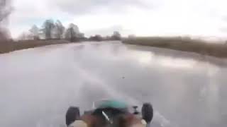 Riding Go Kart Down Frozen River
