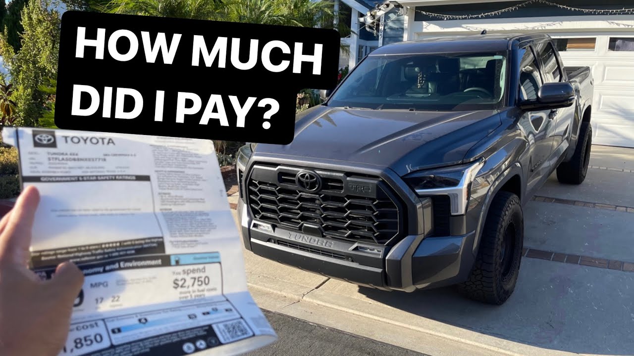 How Much I Paid For My Brand New 2022 Toyota Tundra SR5 TRD 4x4 Sport 