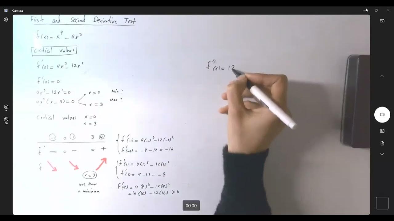 first-and-second-derivative-of-x-4-4x-3-youtube