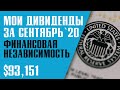 ФИНАНСОВАЯ НЕЗАВИСИМОСТЬ. ДИВИДЕНДЫ ЗА СЕНТЯБРЬ. Буду ли я продавать акции?