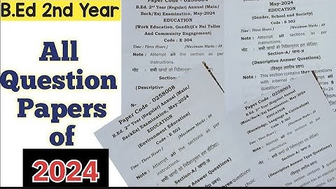 B.ed 2 year all previous year paper 2024 in one video📝