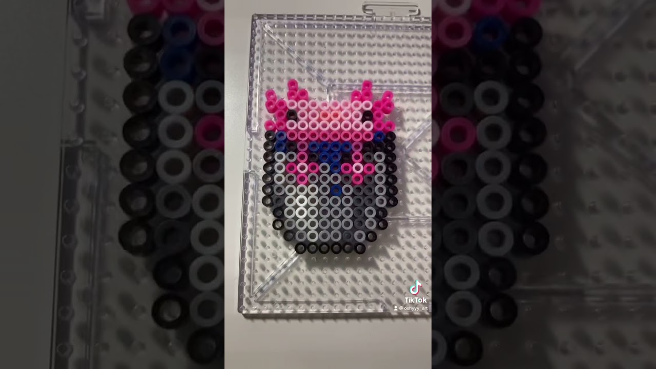 Minecraft Inspired Axolotl Perler Bead Keychain 