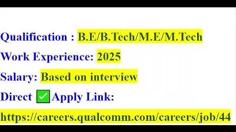 Qualcomm Hiring  Batch of 2025