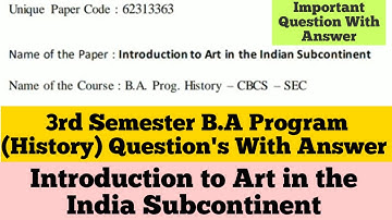 sol du B.A programme History Important Question with Answer Paper 3rd semester 2022