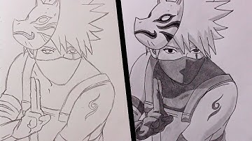 How to draw KAKASHI ANBU step by step || naruto