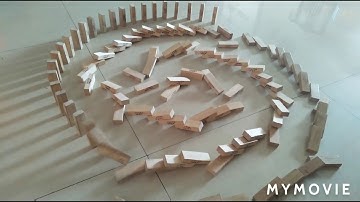 Dominos with Jenga blocks ( part 3 in and out spiral)