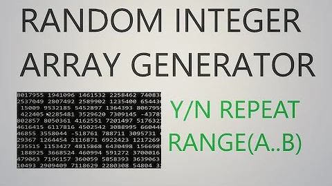 C++ Random Integer Number Array Generator | WITH and WITHOUT repeated values from SPECIFIC RANGE