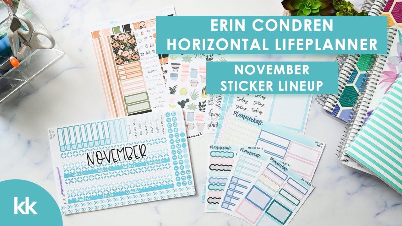 Erin Condren Horizontal LifePlanner Sticker Kit Lineup for November ...