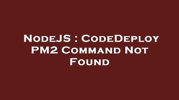 NodeJS : CodeDeploy PM2 Command Not Found