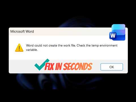 Fix “Word Could Not Create the Work File” Error in Windows 11/10 | Temp Environment Variable Fix