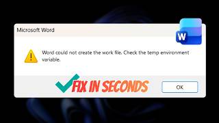 Fix “Word Could Not Create the Work File” Error in Windows 11/10 | Temp Environment Variable Fix