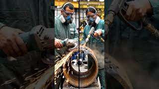 Pipe Rust Removal Battle #toolvideos #industrialtools #workshoplife