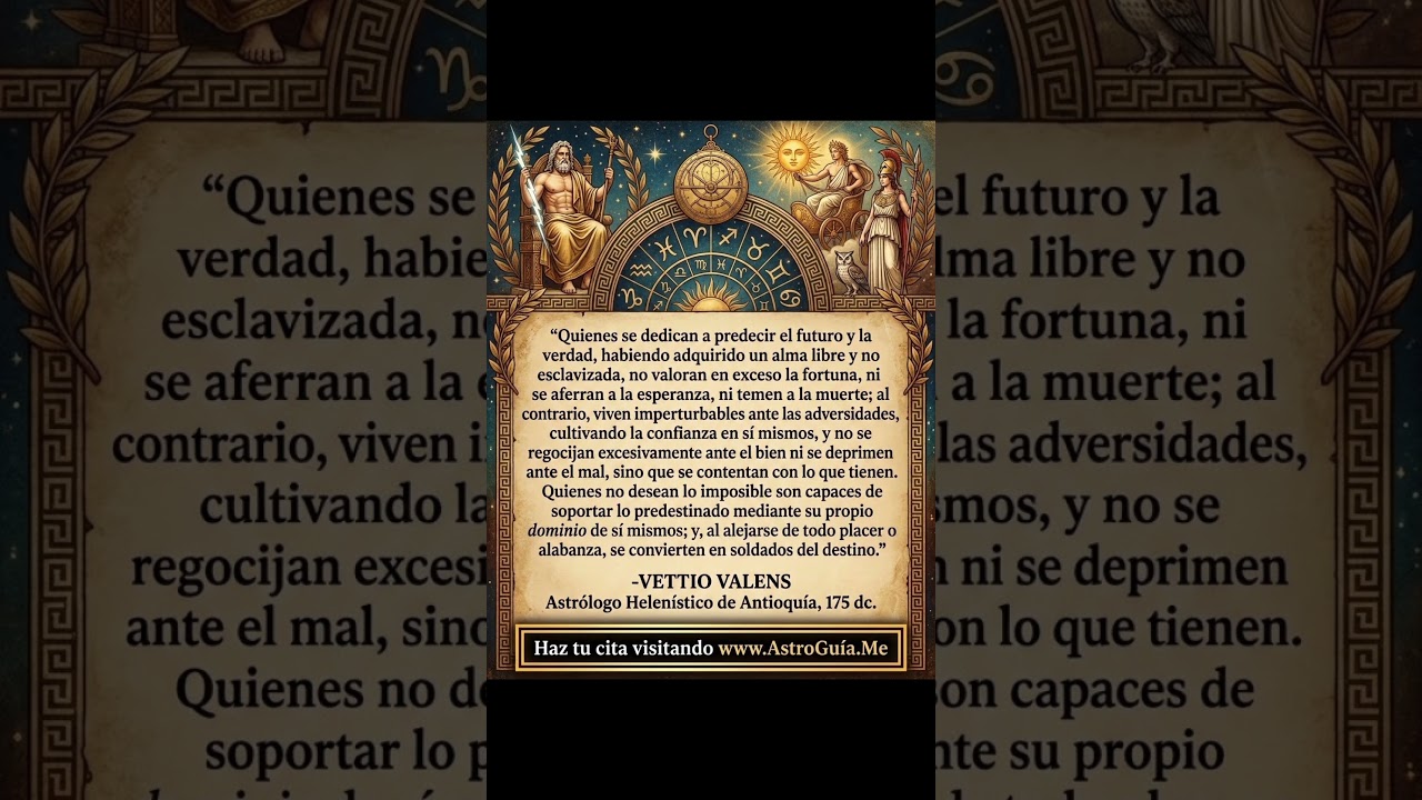 La verdadera lección de Vettius Valens #filosofia #astrologia #desarrollopersonal