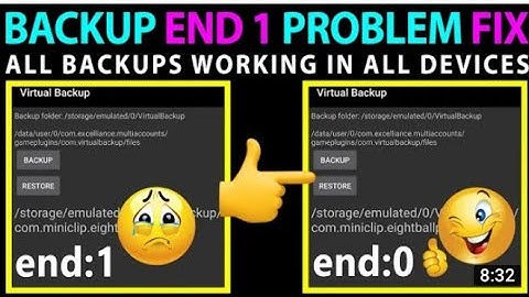 backup end 1 problem fix / all backup works in all virtual backup  / 8 ball pool new trick