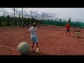 Tennis. Exercise 1. The work of the racket on the ball.