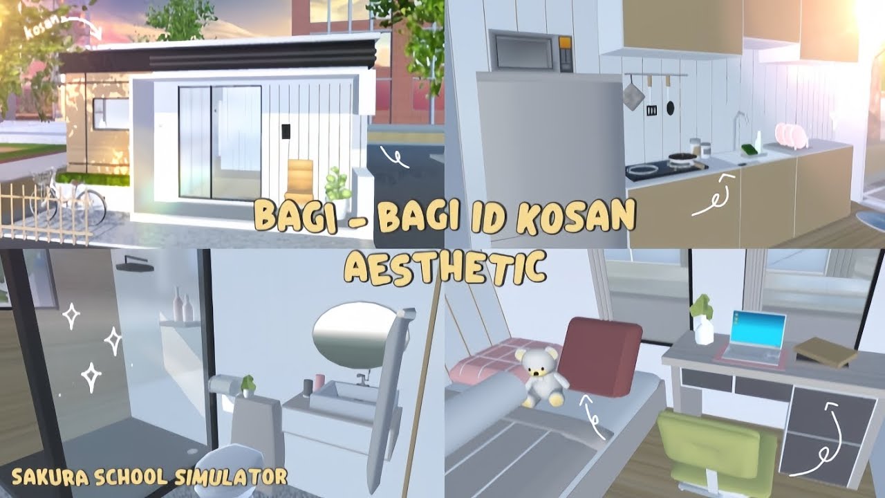 || kosan aesthetic ✨🏠 || Bagi - bagi ID props bisa di edit + save✨ || sakura school simulator 🍥