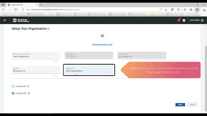 Introduction to FactoryTalk Hub: Create an Organization