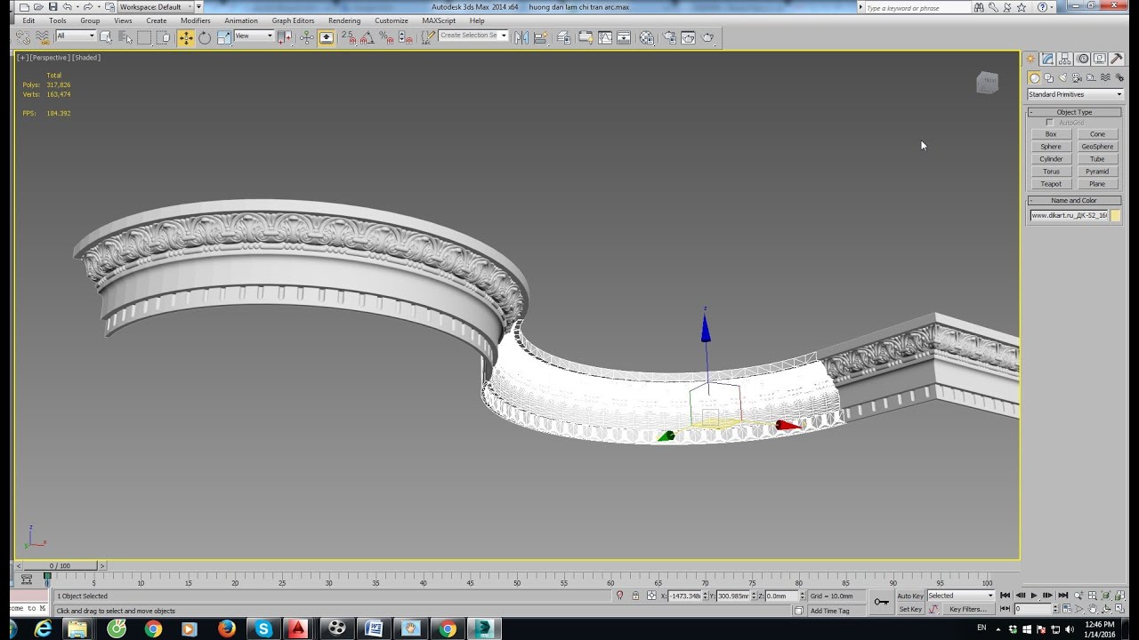 3D MAX MODELING ARC CEILING DECOR NO PLUGIN VERY EASY 