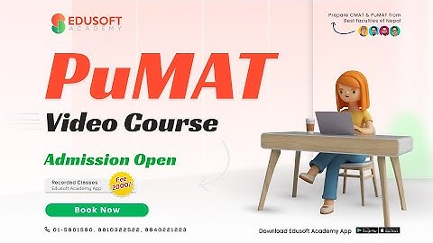 PuMAT Video Course | Admission Open |  @EdusoftAcademy ​