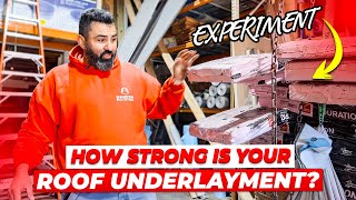 HOW STRONG IS YOUR ROOF UNDERLAYMENT? EXPERIMENT 🫨🫨😬