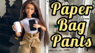 How to Make Paper Bag Pants For Barbie Dolls