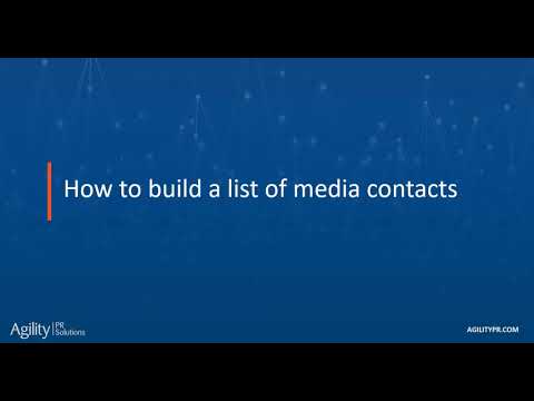 How to use Agility to identify media contacts and save lists - Agility PR Solutions