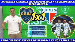 FORTALEZA ARRANCA EMPATE COM BOCA NA BOMBONERA E LIDERA GRUPO D - BOCA JUNIORS 1X1 FORTALEZA