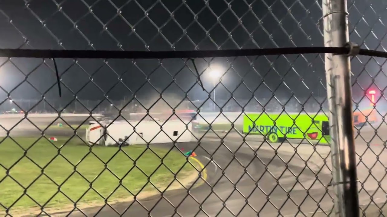 Flat Rock Speedway School Bus Race! Flipped buses!