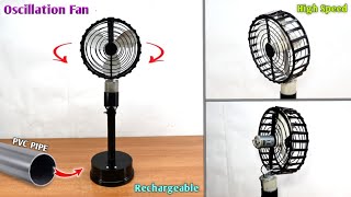 How to Make a Oscillating Fan at Home | Revolving Fan | High Speed Stand Fan | How to Make Table Fan