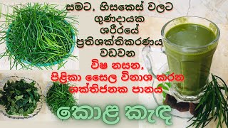 හාතවාරිය, වැල්පෙනෙල, කරපිංචා කොළ කැඳ | Kola Kanda Recipe in Sinhala #kola_kenda #hairgrowth #soup