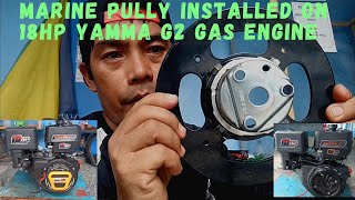 Yamma marine pully installed on Yamma gas engine