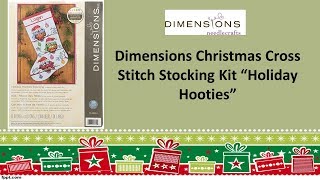 Dimensions Cross Stitch Christmas Stocking Kit Holiday Hooties