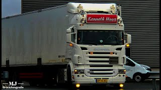 Kenneth Huys transport - scania R500 V8 - loud open pipe sound!