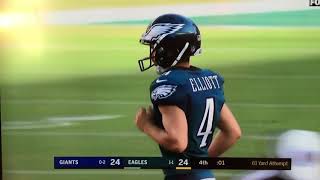 Eagles 61 yard field goal kick