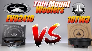 JL Audio 10TW3 vs. Audiomobile EVO2410 10' Shallow/Thin Mount Car Audio Subwoofer Faceoff and review