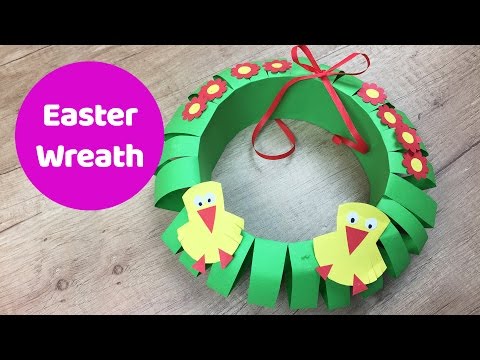 Easter paper wreath easy craft for kids