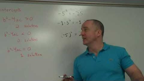 2010.02.04 Algebra 2 5 How to Graph a Parabola Part One