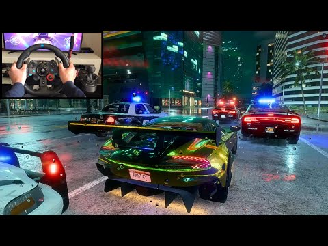 NFS HEAT Police Chase Aston Martin Vulcan - LOGITECH G29 Gameplay