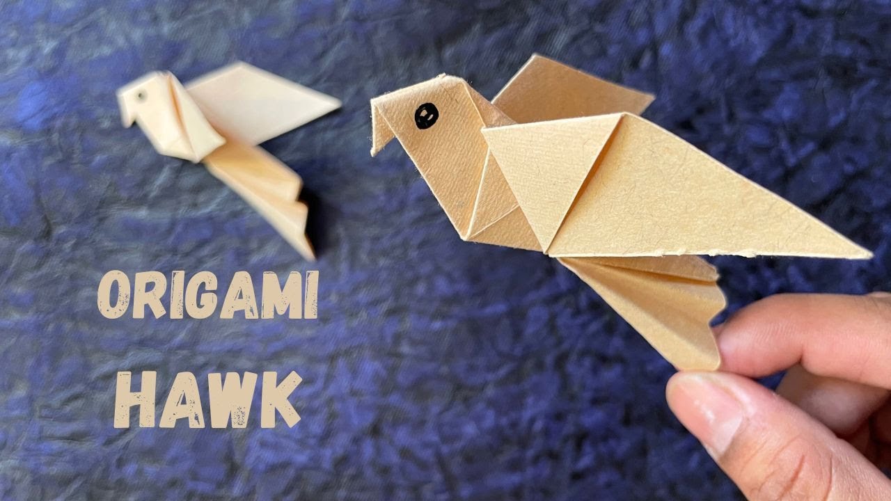 Origami Hawk Step by Step Tutorial | Black Paper Bird | Origami Bird # ...
