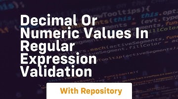 decimal or numeric values in regular expression validation